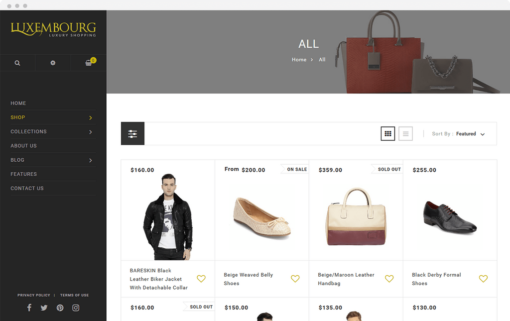 Luxury Bags Website Template - 3dcart